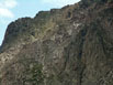 Telephoto view of the left exit from the southern gully above the east slopes of Mount Alice